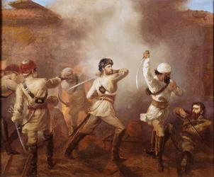 Captain Charles John Stanley Gough during the Indian Mutiny at Khurkowhah on 15th August 1857